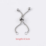 Adjustable Stainless Steel Box Chain Slider Extender Chain 10pcs