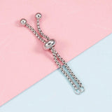 Adjustable Stainless Steel Box Chain Slider Extender Chain 10pcs