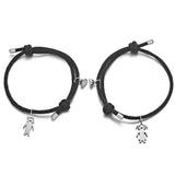 Adjustable Steel Magnet Bracelet Personalized Engrave Name Couples