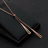 Adjustable Stainless Steel Necklace Geometric Triangle Tassels Pendant