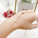 Adjustable Stainless Steel Necklace Geometric Triangle Tassels Pendant