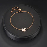 Adjustable Stainless Steel Heart Bracelet Women Jewelry