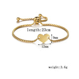 Adjustable Stainless Steel Heart Bracelet Women Jewelry