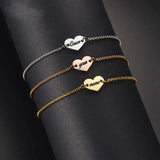 Adjustable Stainless Steel Heart Bracelet Women Jewelry