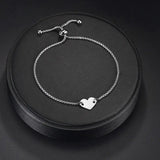 Adjustable Stainless Steel Heart Bracelet Women Jewelry