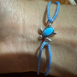 Adjustable 925 Silver Bracelet with Turtle Charm