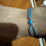 Adjustable 925 Silver Bracelet with Turtle Charm