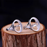 925 Silver Ring Base Adjustable Oval Blank