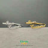 Adjustable Two Names Cuff Bracelet Bangle Stainless Steel Name Bracelets