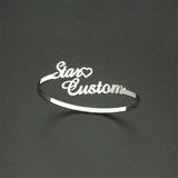 Adjustable Two Names Cuff Bracelet Bangle Stainless Steel Name Bracelets