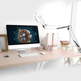 Adjustable USB 5X Magnifying Lamp with Clamp