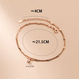 Adjustable Woman Ankle Box Chain Silver 925 Rose Jewelry Foot Bracelet