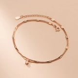 Adjustable Woman Ankle Box Chain Silver 925 Rose Jewelry Foot Bracelet