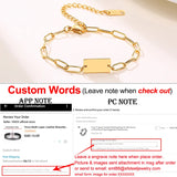 Adjustable Women Bracelet Metal Wristband Wedding Name Tag