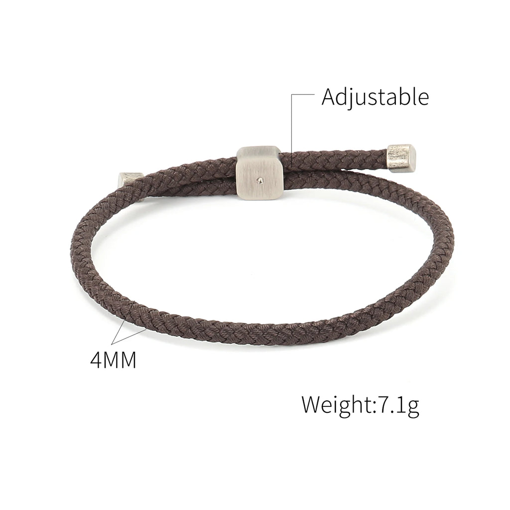 Adjustable Woven Bracelet for Men Women Browen Braided Rope Daily Jewelry