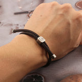 Adjustable Woven Bracelet for Men Women Browen Braided Rope Daily Jewelry