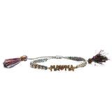Zircon MAMA Bead Chain Bracelet Love Heart Bracelets