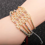 Zircon MAMA Bead Chain Bracelet Love Heart Bracelets