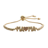Zircon MAMA Bead Chain Bracelet Love Heart Bracelets