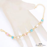 Adjustable Diamond Cube Anklet Bracelet