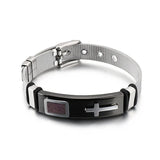 Adjustable wrist strap bracelet Titanium steel men's cross jewelry