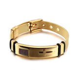 Adjustable wrist strap bracelet Titanium steel men's cross jewelry
