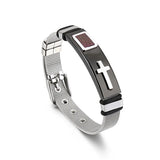Adjustable wrist strap bracelet Titanium steel men's cross jewelry