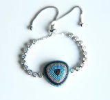 Adjustable Eye Tennis Chain CZ Bracelet
