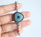 Adjustable Eye Tennis Chain CZ Bracelet