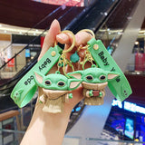 Cute Cartoon Yoda Baby Figure Keychain Master Keyring Decorations Pendants