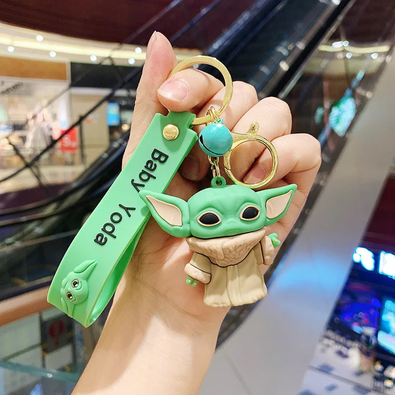 Cute Cartoon Yoda Baby Figure Keychain Master Keyring Decorations Pendants