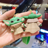 Cute Cartoon Yoda Baby Figure Keychain Master Keyring Decorations Pendants