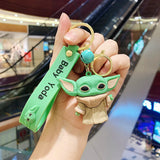 Cute Cartoon Yoda Baby Figure Keychain Master Keyring Decorations Pendants