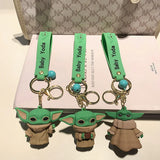 Cute Cartoon Yoda Baby Figure Keychain Master Keyring Decorations Pendants