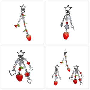 Strawberry Keychain Fruit Phone Charm Lanyard Wrist Strap