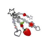 Strawberry Keychain Fruit Phone Charm Lanyard Wrist Strap