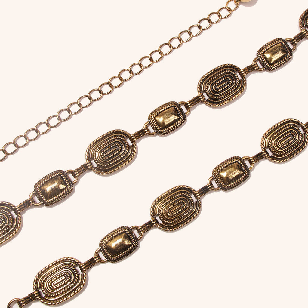 Vintage Carved Waist Chain Belt for Women Dress Sweater Coat