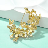 Delicate Flower Zircon Pin Brooch Women Clothes Decoration