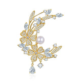 Delicate Flower Zircon Pin Brooch Women Clothes Decoration