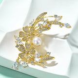 Delicate Flower Zircon Pin Brooch Women Clothes Decoration
