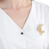 Delicate Flower Zircon Pin Brooch Women Clothes Decoration