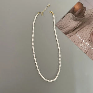Glass Simulated Pearls Necklace For Women Multiple Specifications Choker