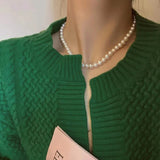 Glass Simulated Pearls Necklace For Women Multiple Specifications Choker