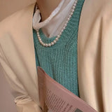 Glass Simulated Pearls Necklace For Women Multiple Specifications Choker