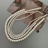 Glass Simulated Pearls Necklace For Women Multiple Specifications Choker