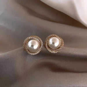 Grey Pearl Earrings Halloween Jewelry Women's Party Ear Accessories