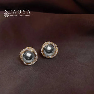 Grey Pearl Earrings Halloween Jewelry Women's Party Ear Accessories