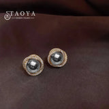 Grey Pearl Earrings Halloween Jewelry Women's Party Ear Accessories