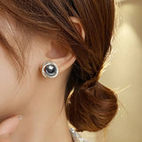 Grey Pearl Earrings Halloween Jewelry Women's Party Ear Accessories