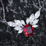 Women Necklace Angel Wings Red Diamond Jewelry Wedding Gift